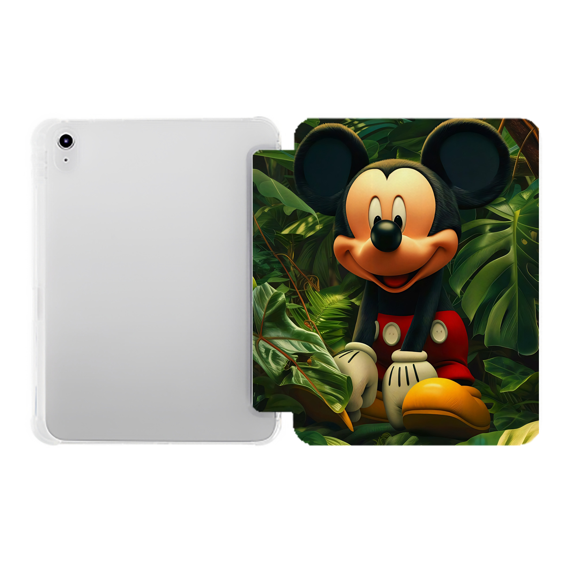 （画像用） ミッキーマウス Mickey Mouse IPad ケース ペン収納付き 三つ折りスタンド PUレザー×シリコン 対応機種9.5/10.5/10.9インチ